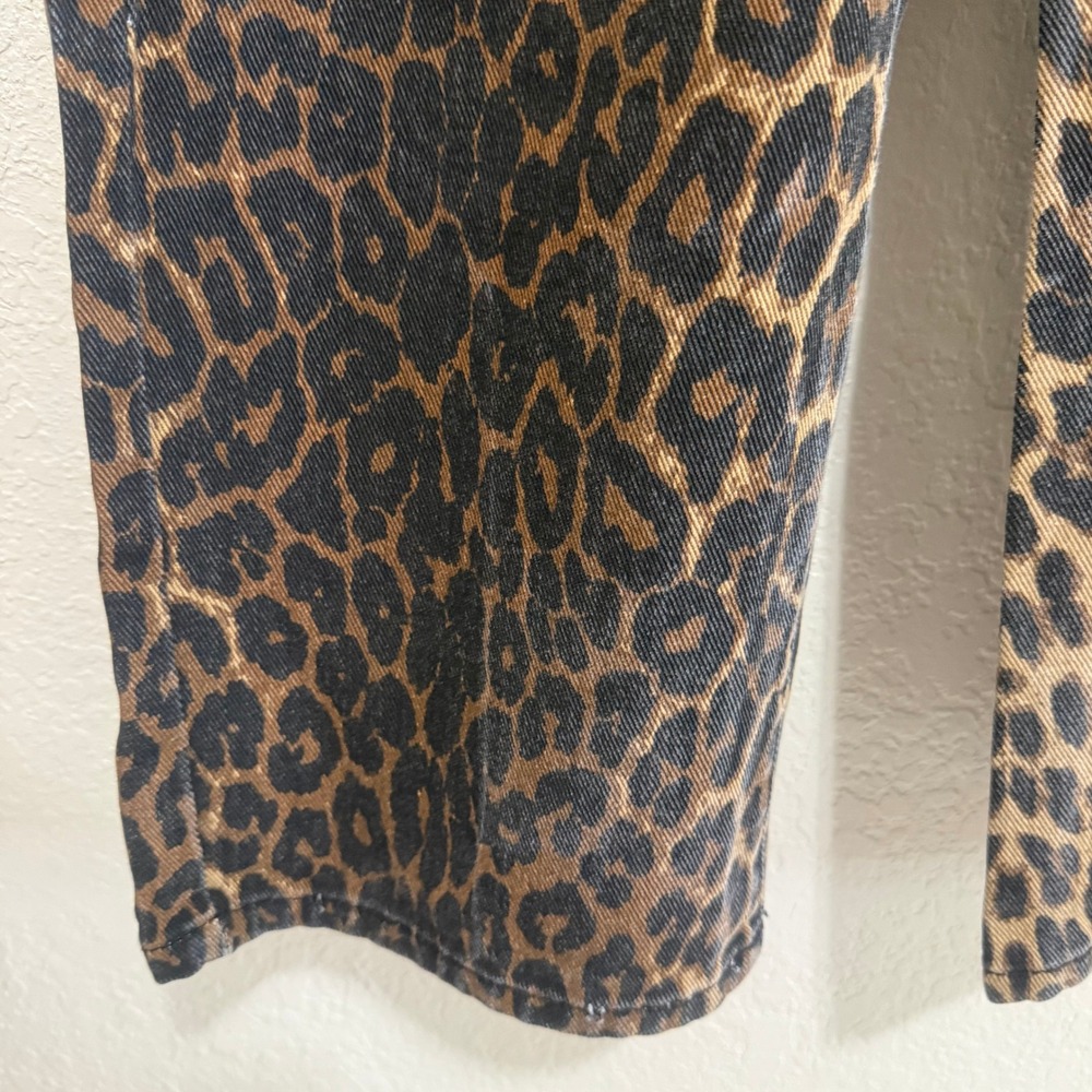 DAZY Women's Leopard Print Wide Leg Jeans Size S - Picture 6 of 16